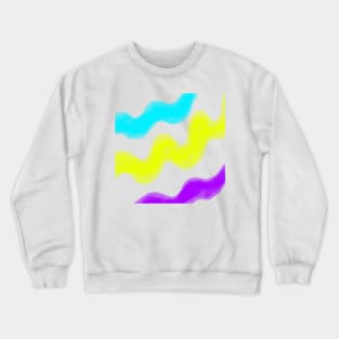 Yellow purple blue watercolor stripes art Crewneck Sweatshirt